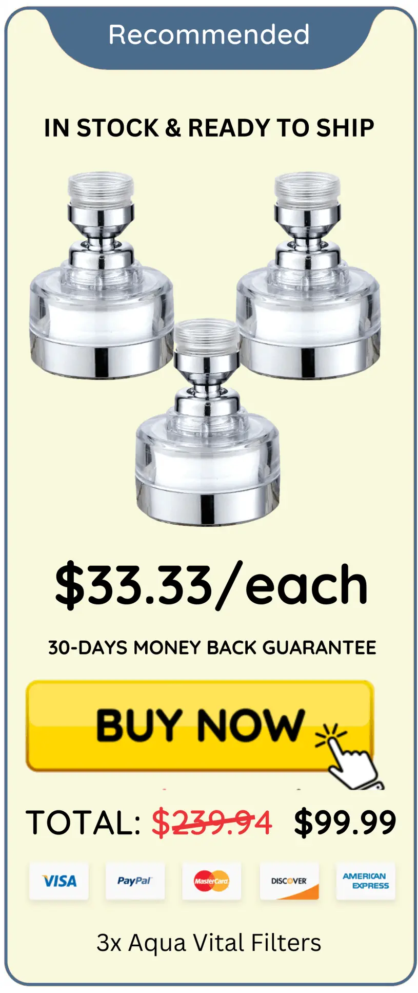 Aqua Vital Filter offer package price 